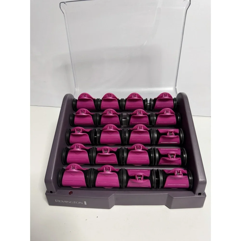 Remington H9096 Set of 20 Velvet Heated Electric Hair Rollers w/Clips WORKS K-1